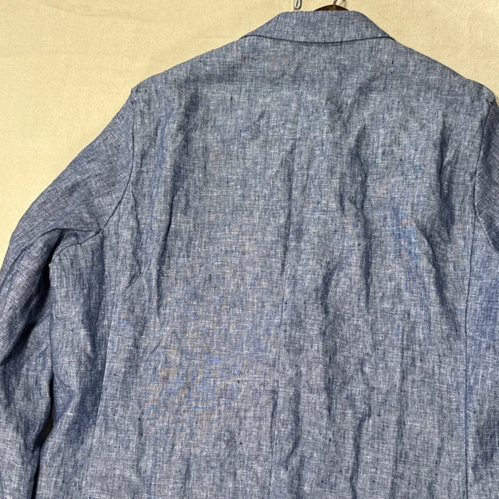 Linen Blazer Blue Tasso Elba Mens Blue Sport Coat Summer Wedding Sz Large